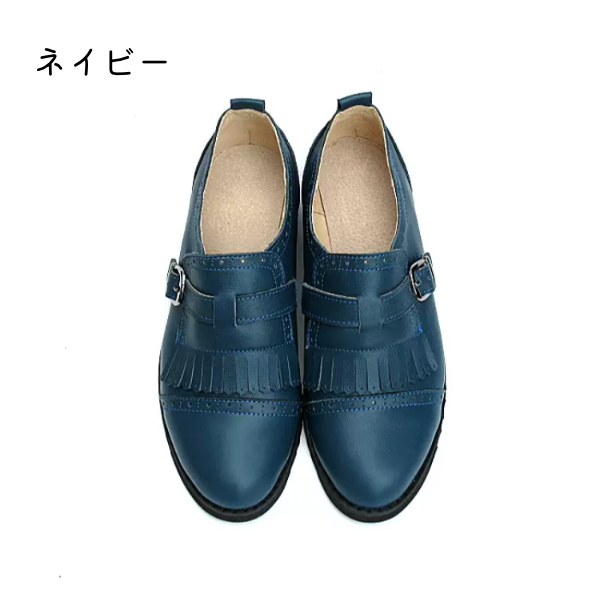 【５color】オックスフォードカジュアルフラットシューズ w-117