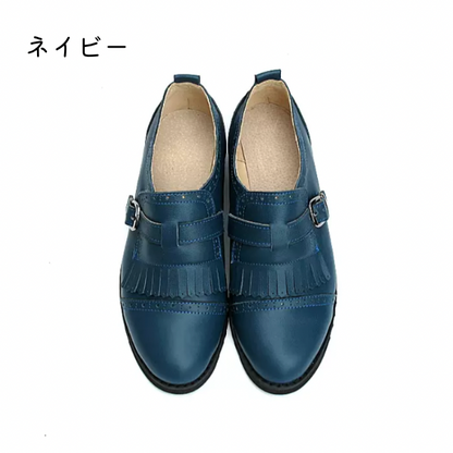 【５color】オックスフォードカジュアルフラットシューズ w-117