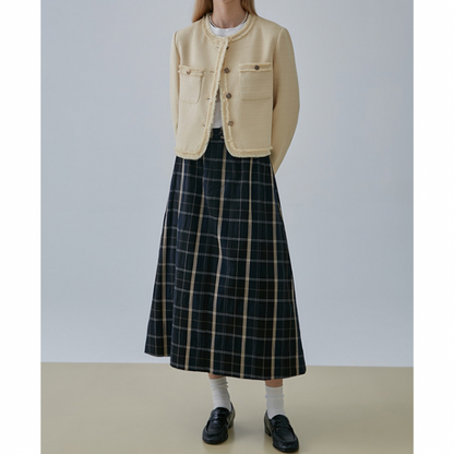 Aラインチェックスカート X-365