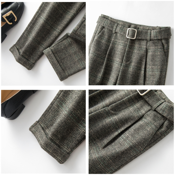 【２color】ハイウエストチェックワイドパンツ AU-257