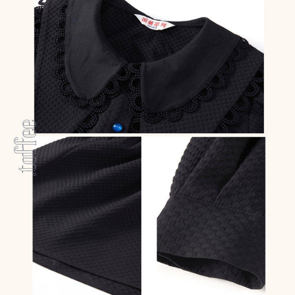 レイヤードカラーブラックシャツワンピース　《Z00676》