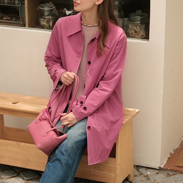 【2color】クラシカルミドル丈Aラインコート　《Z00749》