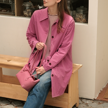 【2color】クラシカルミドル丈Aラインコート　《Z00749》