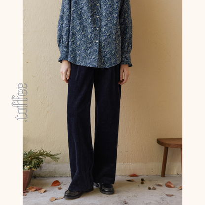 【2color】ハイウエストコーデュロイパンツ　Z00523