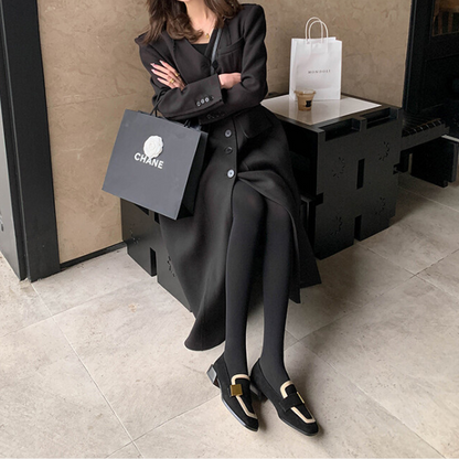 【2pattern】メタルバックルバイカラーローファー X-371