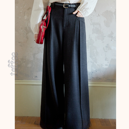 ハイウエストクロップド丈ワイドパンツ 　《Z00763》