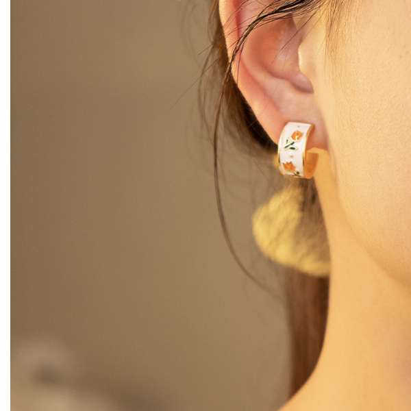 【２Type】フラワーデザインレトロピアス・イヤークリップ　AU-150