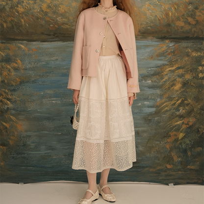 シアーレースミモレ丈スカート　《Z00619》