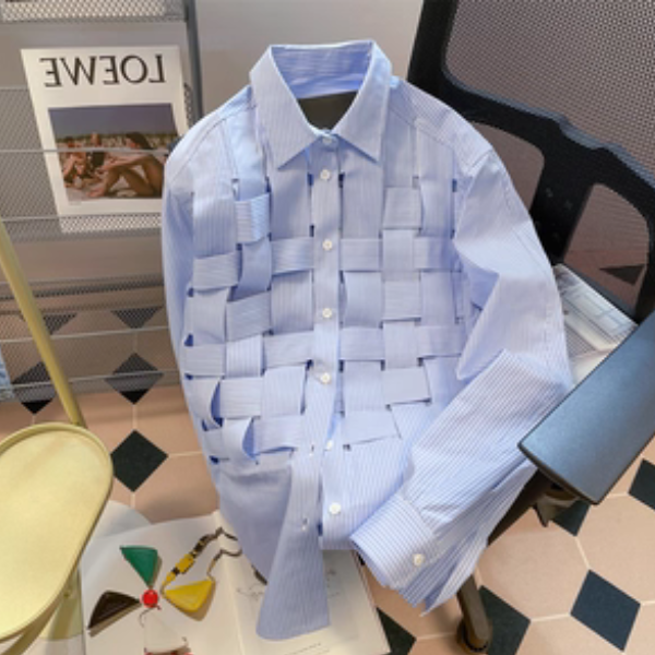 編み込みストライプの再構築シャツ《Z01251》