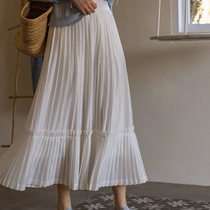 【2color】プリーツティアードフレアスカート《Z00864》