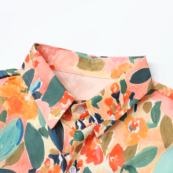 マルチカラー花柄プリントシャツ《Z00917》