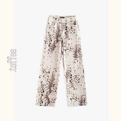 【4pattern】プリントストレートジーンズ《Z00929》