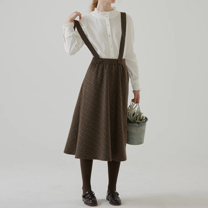 チェックサスペンダースカート Z00151