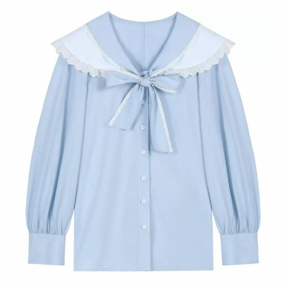 フリルカラーボウタイシャツ w-139