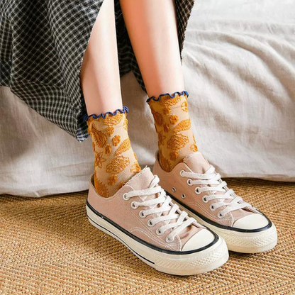 エンブロイダリーソックス6ｐ w-051