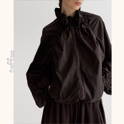 【5color】フルジップアップハイネックシアージャケット《Z00953》