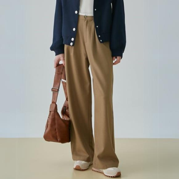 【2color】タック入りシンプルスラックス X-379