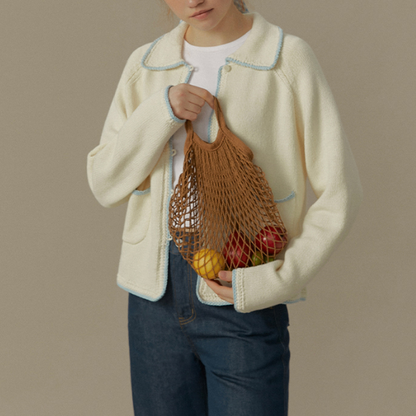 北欧風コントラストエッジカーディガン《Z00826》　