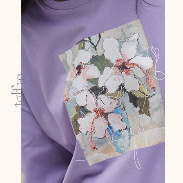 【3color】フラワープリントオーバーサイズTシャ《Z00993》