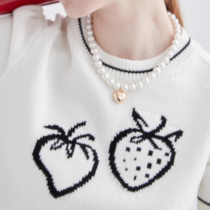 ストロベリー半袖ニットトップ Z00257