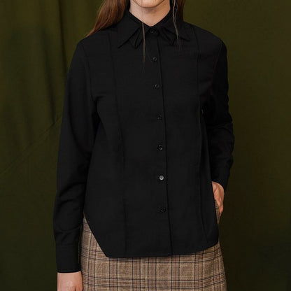 【２color】折り紙のような襟が素敵なシンプルシャツ