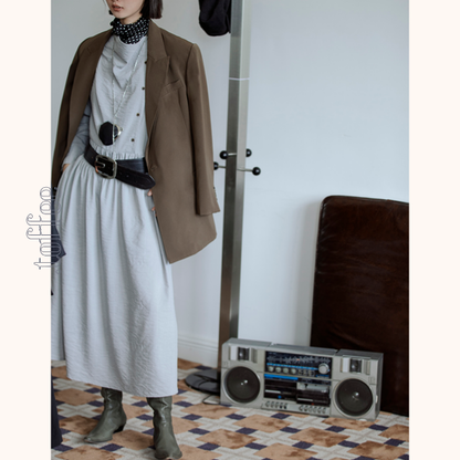 【2color】斜め前立てロングワンピース　Z00551