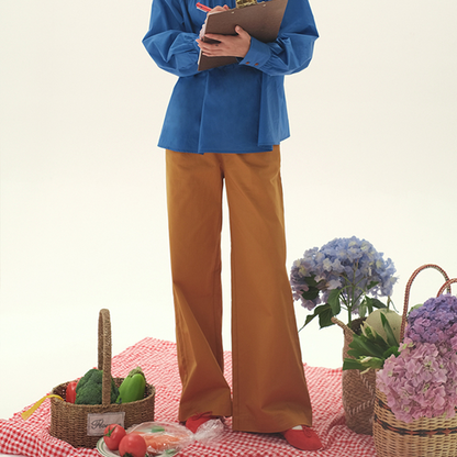 【2color】ツイルコットンストレートパンツ　《Z00743》