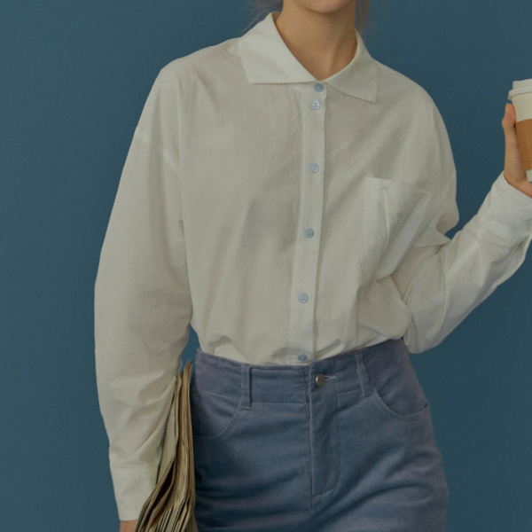【2color】 コットン100%コントラストボタンシャツ Z00070