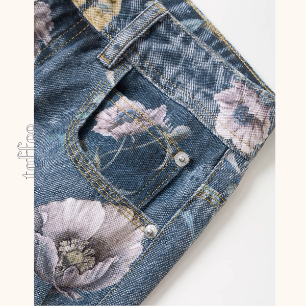 【4pattern】プリントストレートジーンズ《Z00929》