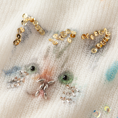 ビジュー＆キャットニットプルオーバー　Z00595