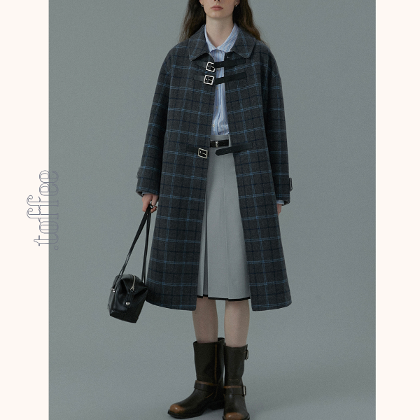 【2color】コントラストカラーヘムプリーツスカート《Z00834》