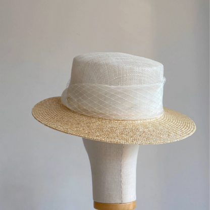 リボン装飾つば広ストローハット《Z00959》