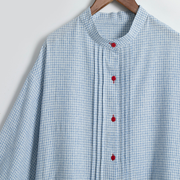 【2color】ギンガムチェックシャツワンピース　Z00584