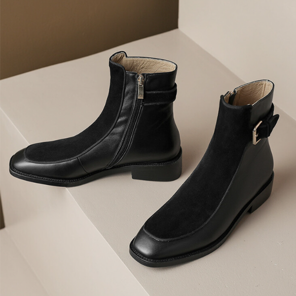 【3color】シームデザインベルテッドブーツ X-372