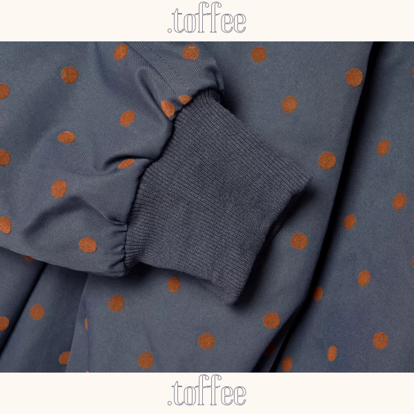 【2color】ドット柄フリルのバルーン裾キルティングジャケット《Z01360》