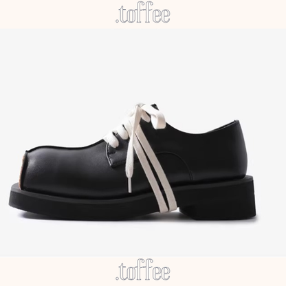 バイカラースクエア厚底ダービーシューズ《Z01352》