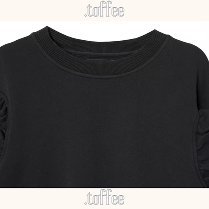 【2color】ティアード袖フリルの甘辛スウェット《Z01351》