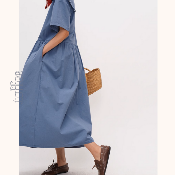 スクエアカラーオーバーサイズマキシワンピース《Z00940》