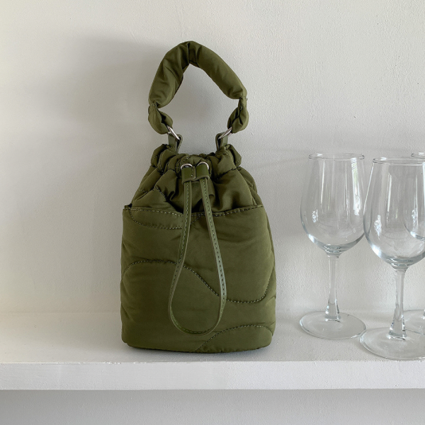 【4color】2wayストラップキルティングバケットバッグ X-443