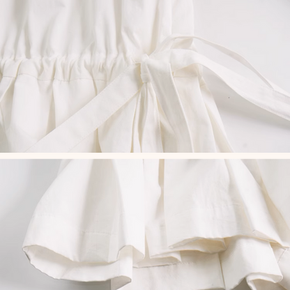 リボンドローストリングシャツワンピース《Z01010》