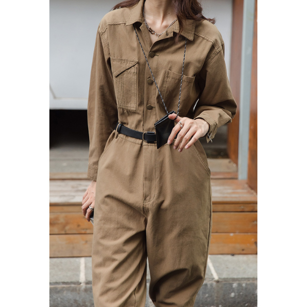 【２color】ウエストベルトメンズライクジャンプスーツ　AU-224