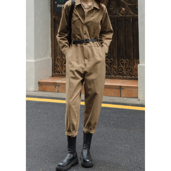 【２color】ウエストベルトメンズライクジャンプスーツ　AU-224