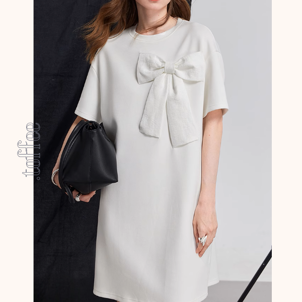 ビッグリボンデザインAラインミニ丈ワンピース《Z00931》
