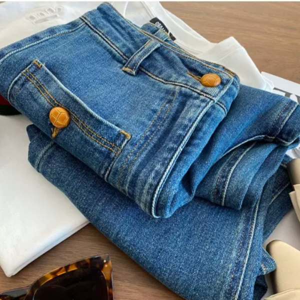 フロントボタンポケットデニム  AU-303