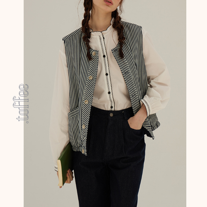 コントラストカラーレースディテールシアーブラウス《Z00844》