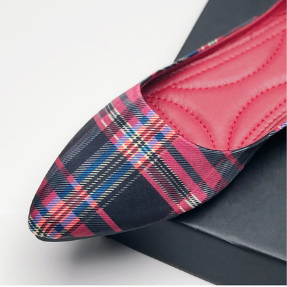 【３color】ポインテッドトゥチェッカーパンプス AU-316