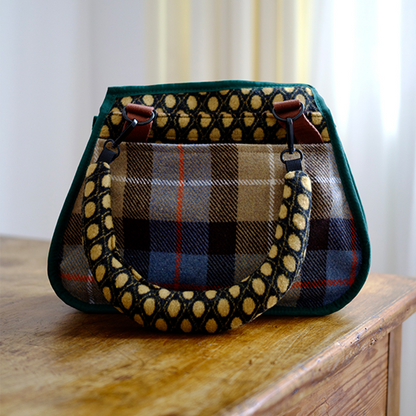 ストライプ切り替えドットショルダーバッグ   Z00488