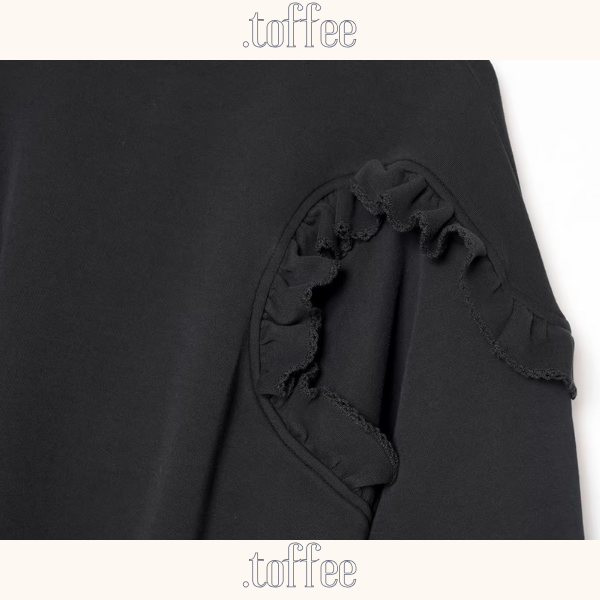 【2color】ティアード袖フリルの甘辛スウェット《Z01351》