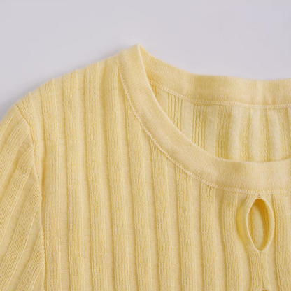 【2color】カットアウトスリムニットトップ《Z01009》