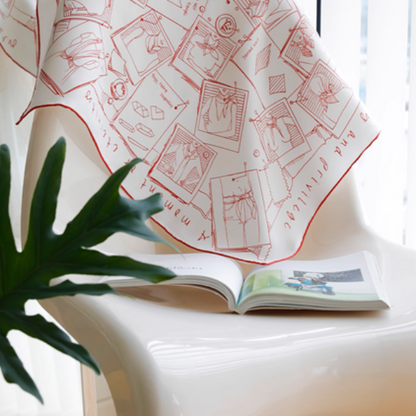 【2color】マルベリーシルクフレンチライクスカーフ《Z01023》